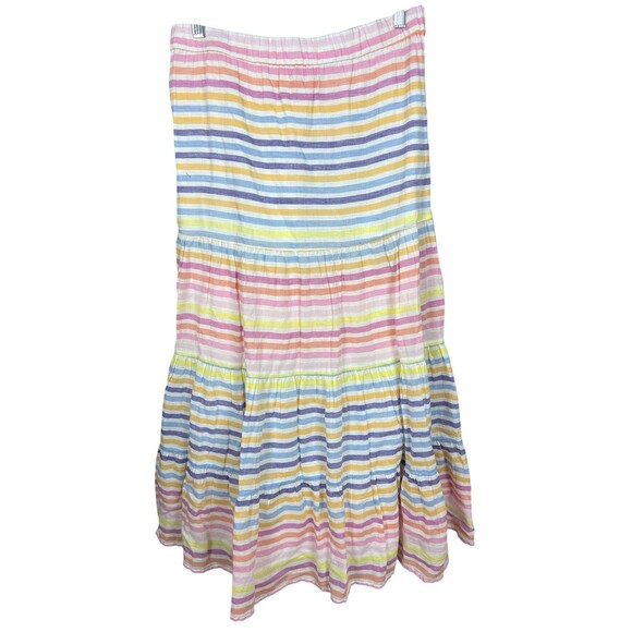 Banjanan Agatha Maxi Skirt Small White Candy Stripe‎ Boho Tiered Resort Wear - Picture 9 of 15